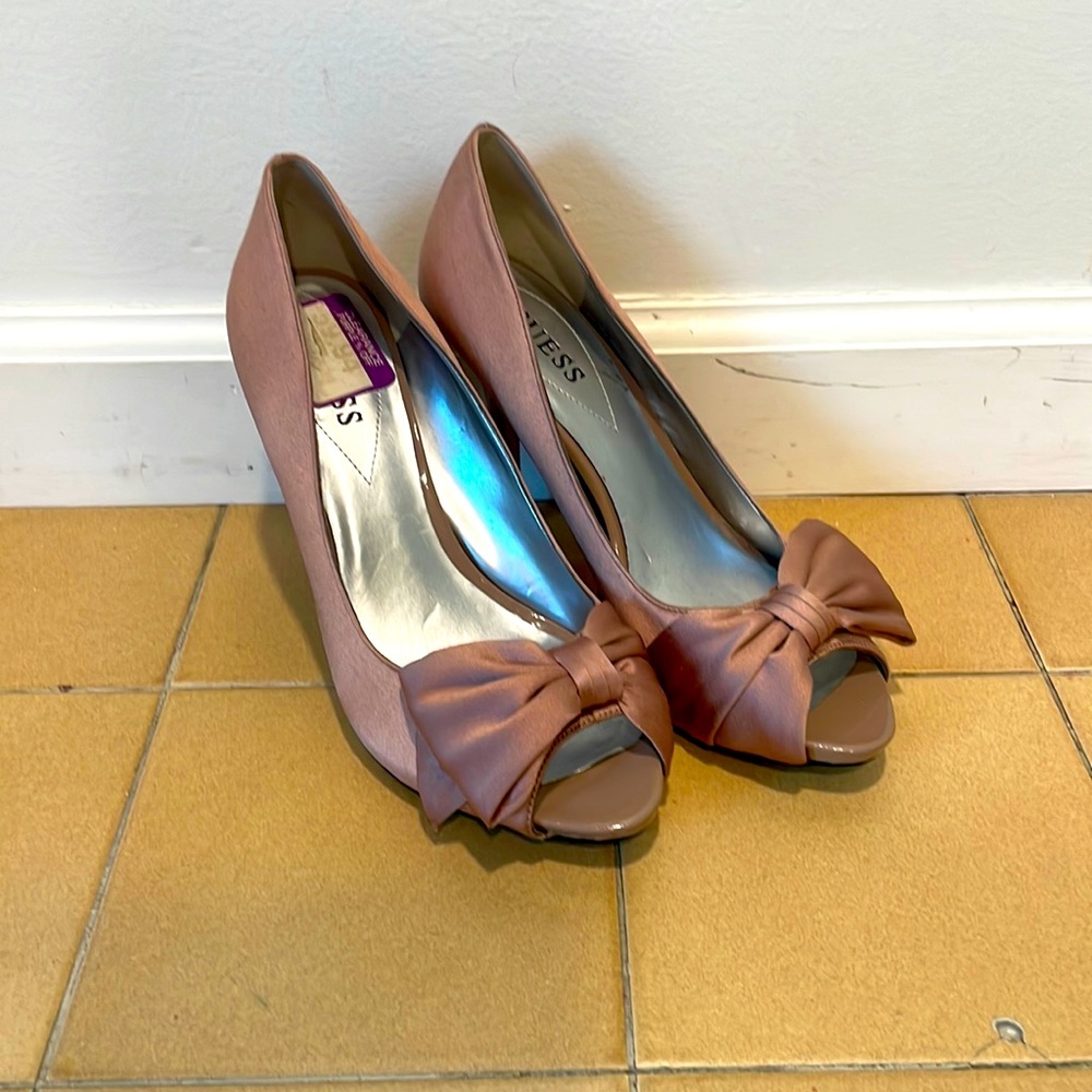 Guess Pink Satin Heels